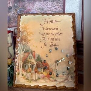 Handmade 1974 Rustic Home Solid Wood Wall Clock with Inspirational Quote Decor